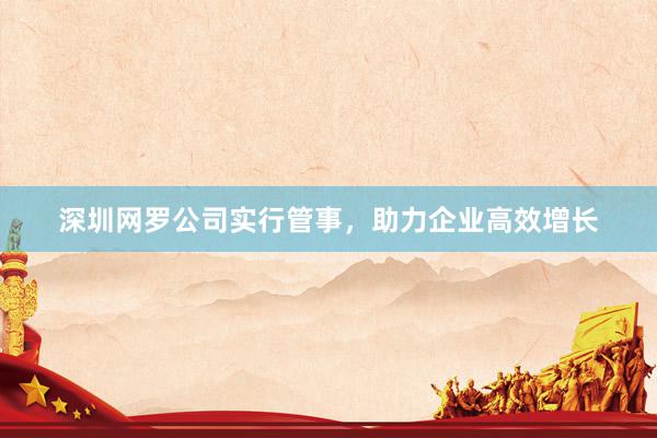 深圳网罗公司实行管事，助力企业高效增长