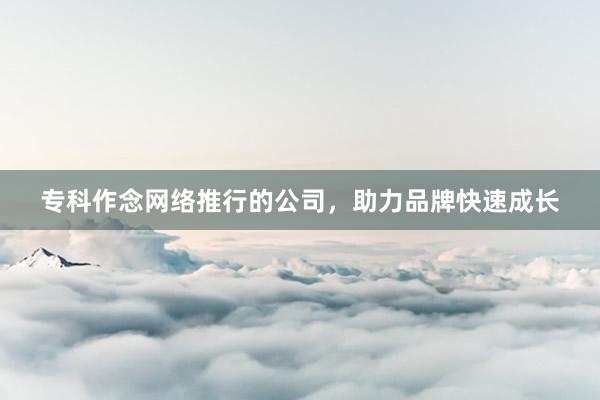 专科作念网络推行的公司，助力品牌快速成长