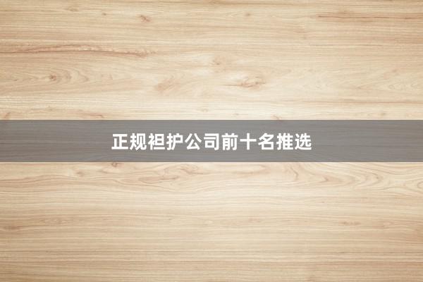 正规袒护公司前十名推选
